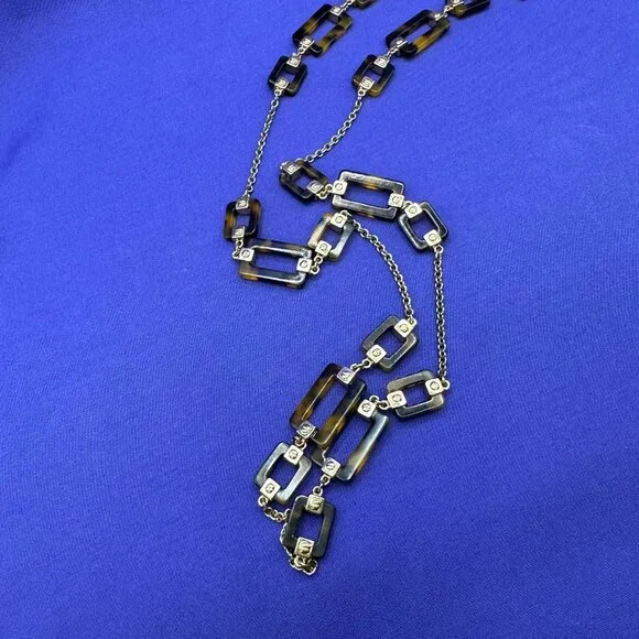 Ralph Lauren Tortoise and Silver Chain Necklace - Picture 6 of 14